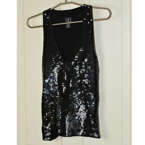 Black Sequin Tank Top